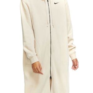 Nike Longline Zip Hoodie Dress (Sail / Light Bone)